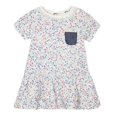 Baby girls' white floral print dress